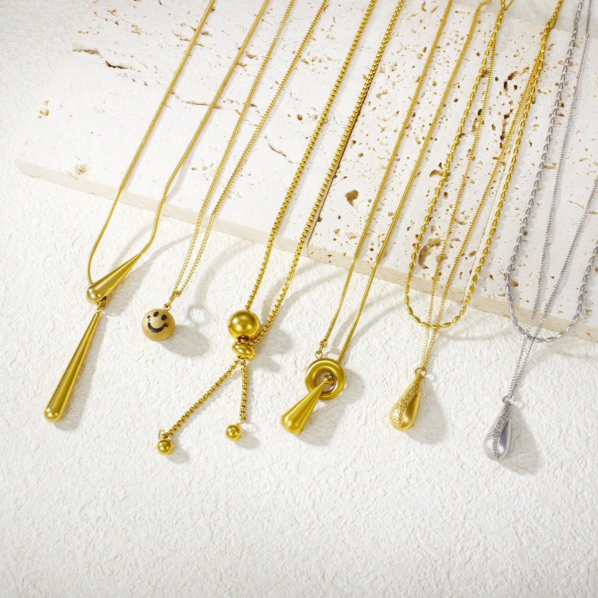 ??镀金时尚防水不锈钢精致珠宝项链