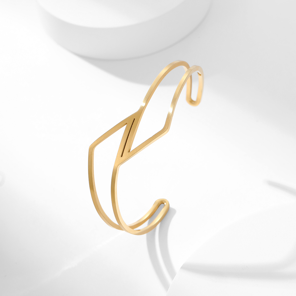 高端 18k 镀金双层袖口手镯